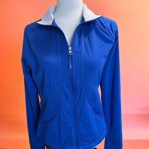 Danskin Now Royal Blue & White Collar Activewear/running jacket